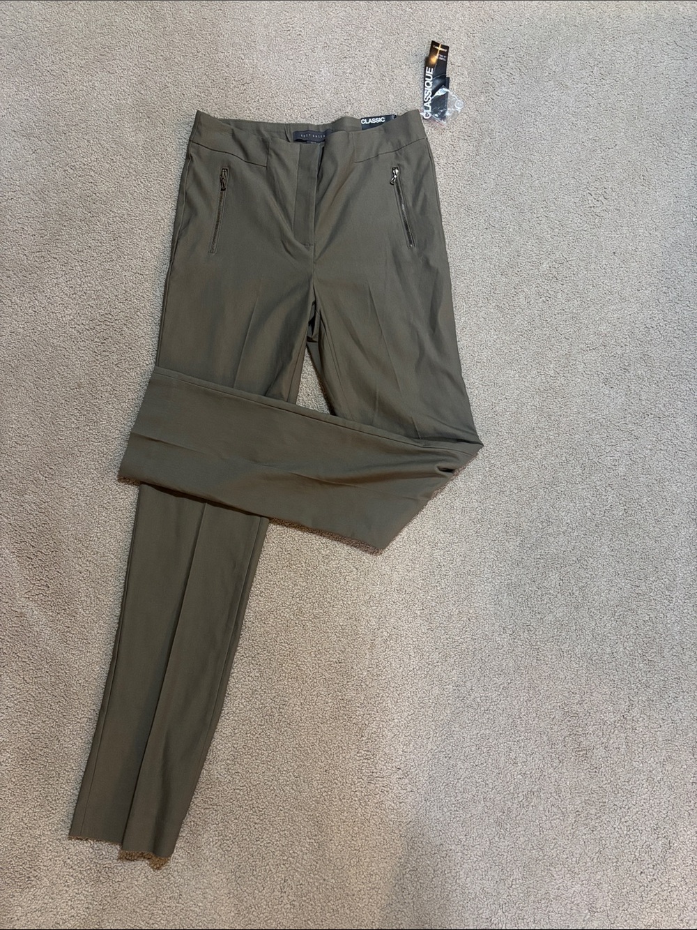 Suzy Shier Olive Skinny Pull-On Pants